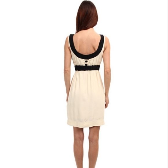 🌞Kate Spade New York Fluid Crepe Low Back Sheath Dress Blacl Cream Size 0 - Picture 4 of 15